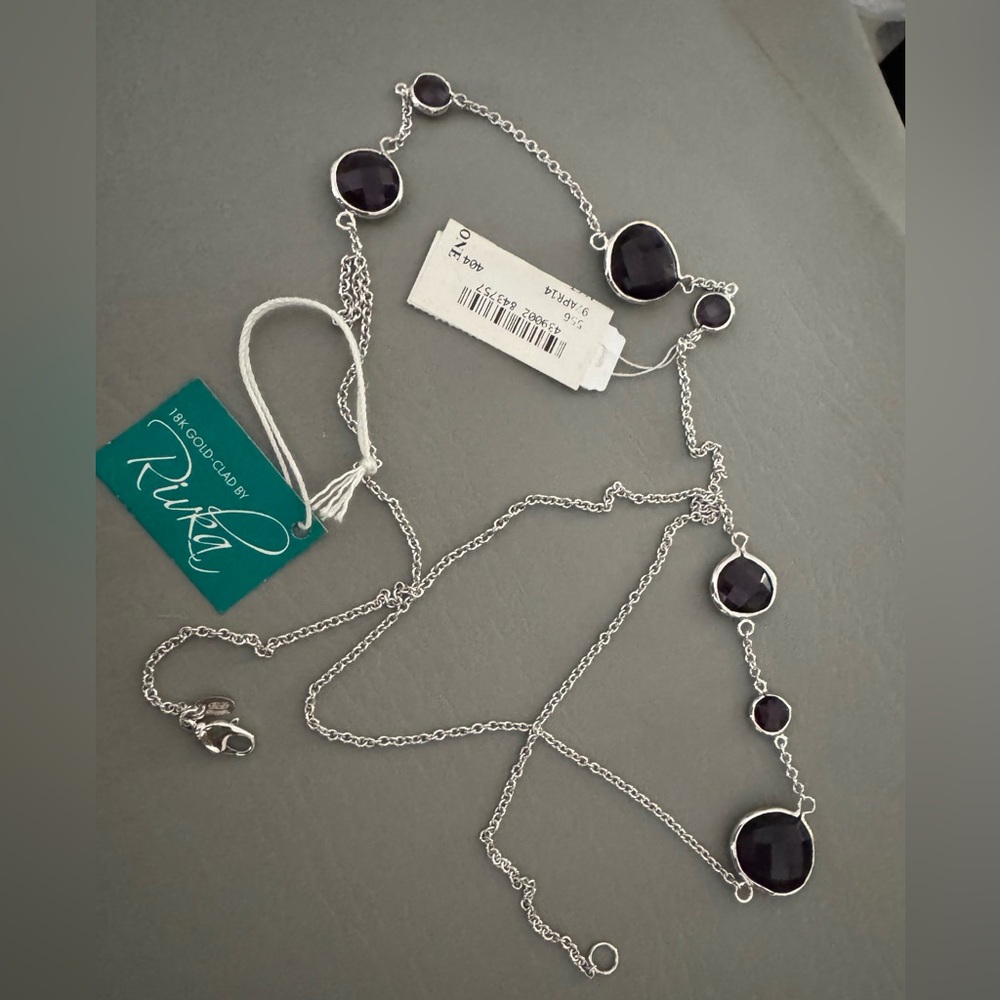 Rivka Friedman purple crystal statement necklace - Picture 3 of 3